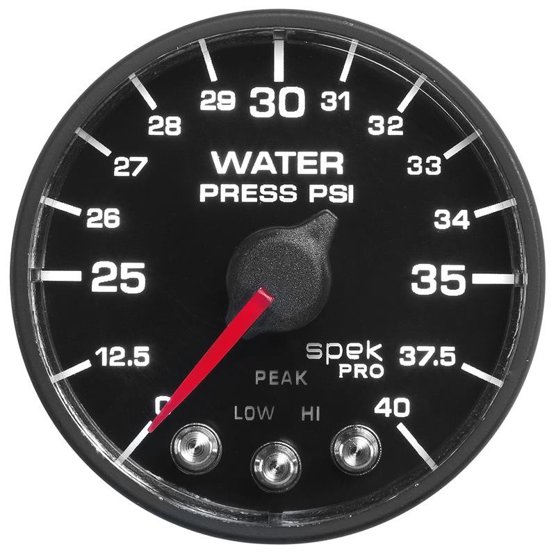 Autometer Spek-Pro - Nascar 2-1/16in Water Press 0- 40 psi Bfb - P551328-N1