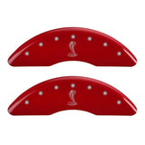 MGP 4 Caliper Covers Engraved Front & Rear Tiffany Snake Red finish silver ch - 10201SSNKRD