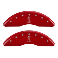 MGP 4 Caliper Covers Engraved Front & Rear Tiffany Snake Red finish silver ch - 10200SSNKRD