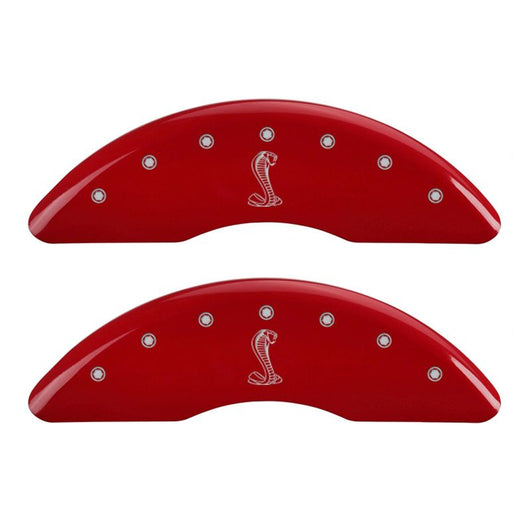 MGP 4 Caliper Covers Engraved Front & Rear Tiffany Snake Red finish silver ch - 10201SSNKRD