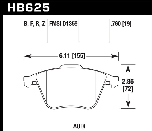 Hawk HPS Street Brake Pads - HB625F.760