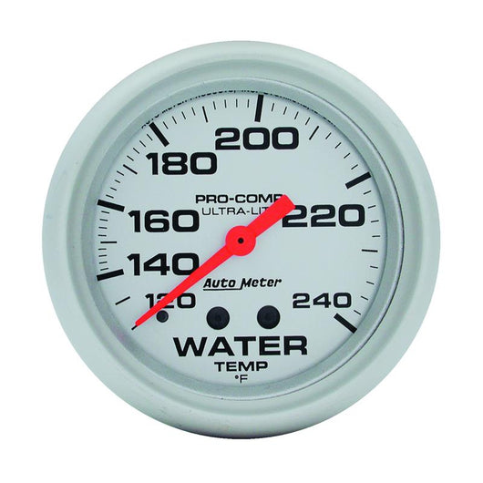 Autometer Ultra-Lite 66.7mm 120-240 Deg F Mechanical Water Temperature Gauge - White - 4432