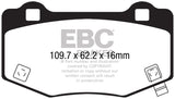 EBC 15-17 Ford Mustang Shelby GT350/GT350R Yellowstuff Rear Brake Pads - DP43056R