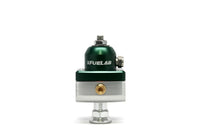Fuelab 575 High Pressure Adjustable Mini FPR Blocking 25-65 PSI (1) -6AN In (2) -6AN Out - Green - 57504-6