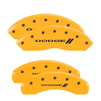 MGP 4 Caliper Covers Engraved Front & Rear With stripes/Dodge Yellow finish black ch - 12200SDD3YL