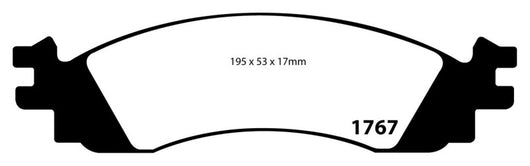 EBC 06-10 Ford Explorer 4.0 2WD Yellowstuff Front Brake Pads - DP41767R