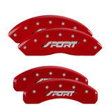 MGP 4 Caliper Covers Engraved Front & Rear Oval logo/Ford Red finish silver ch - 10119SFRDRD
