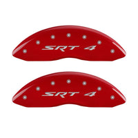 MGP Front set 2 Caliper Covers Engraved Front SRT4 Red finish silver ch - 12002FSR4RD