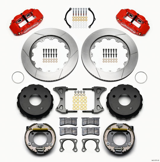 Wilwood Narrow Superlite 4R Rear P-Brk Kit 14.00in Red Big Ford 2.00in Off Bronco 5 x 5.50 - 140-13731-R