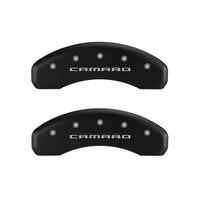 MGP 4 Caliper Covers Engraved Front & Rear Gen 5/Camaro Red finish silver ch - 14036SCA5RD