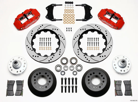 Wilwood Narrow Superlite 6R Front Hub Kit 14.00in Drill Red WWE ProSpindle - 140-9920-DR