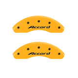 MGP 4 Caliper Covers Engraved Front Accord Engraved Rear Accord Yellow finish black ch - 20107SACCYL