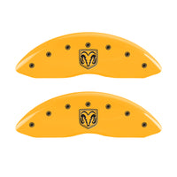 MGP 4 Caliper Covers Engraved Front Ram Rear Ramhead Yellow Finish Black Char 2007 Dodge Durango - 12043SRMHYL