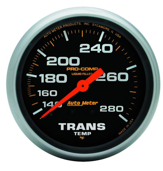 Autometer Liquid Filled Mechanical 66.7mm 140-280 deg F Termperature Gauge Includes 8 ft Tubing - 5451