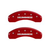 MGP 4 Caliper Covers Engraved Front & Rear Hummer Red finish silver ch - 52002SHUMRD