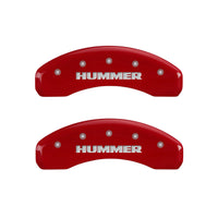 MGP 4 Caliper Covers Engraved Front & Rear Hummer Red finish silver ch - 52002SHUMRD