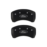 MGP 4 Caliper Covers Engraved Front & Rear Oval logo/Ford Red finish silver ch - 10229SFRDRD