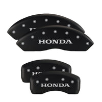 MGP 4 Caliper Covers Engraved Front & Rear Vtech Black finish silver ch - 20194SVTCBK