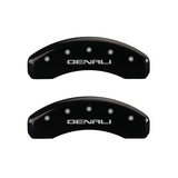 MGP 4 Caliper Covers Engraved Front & Rear Denali Black finish silver ch - 34006SDNLBK