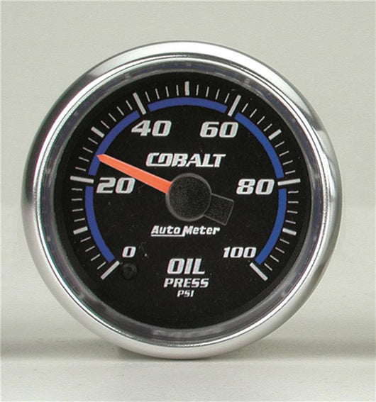 Autometer Cobalt Oil Pressure Gauge 2 5/8in 100PSI Stepper Motor w/ Peak and Warn - 7953