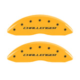 MGP 4 Caliper Covers Engraved Front & Rear Block/Challenger Yellow finish black ch - 12181SCLBYL
