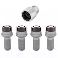 McGard Wheel Lock Bolt Set - 4pk. (Radius Seat) M14X1.5 / 17mm Hex / 26.7mm Shank Length - Black - 28318