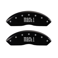 MGP 4 Caliper Covers Engraved Front & Rear Mach 1 Black finish silver ch - 10017SMCHBK