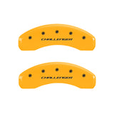 MGP 4 Caliper Covers Engraved Front Cursive/Challenger Engraved Rear RT Black finish silver ch - 12088SCLRBK