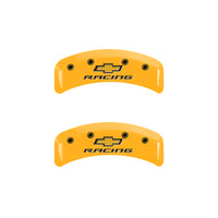 MGP 4 Caliper Covers Engraved F & R Chevy Racing Yellow Finish Black Char 1988 Chevrolet Corvette - 13013SBRCYL