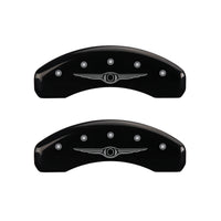 MGP 4 Caliper Covers Engraved Front & Rear Style 1/Chrysler Wing Black finish silver ch - 32021SCW1BK