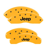 MGP 4 Caliper Covers Engraved Front & Rear JEEP Yellow finish black ch - 42007SJEPYL