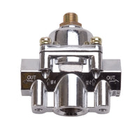 Edelbrock Fuel Pressure Regulator Carbureted 160 GPH 5-10 PSI 3/8In In/Out Retunless Red/Clear - 174121