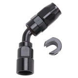 Russell Performance 5/16in SAE Quick Disc Female to -6 Hose Black 45 Degree Hose End - 611263