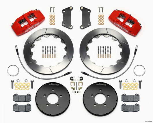 Wilwood Dynapro 6 Front Hat Kit 12.88in Red 2005-Up Mazda 3 w/ Lines - 140-13581-R