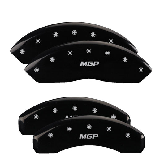 MGP 4 Caliper Covers Engraved Front & Rear MGP Black Finish Silver Char 2006 Lincoln Mark Lt - 36025SMGPBK