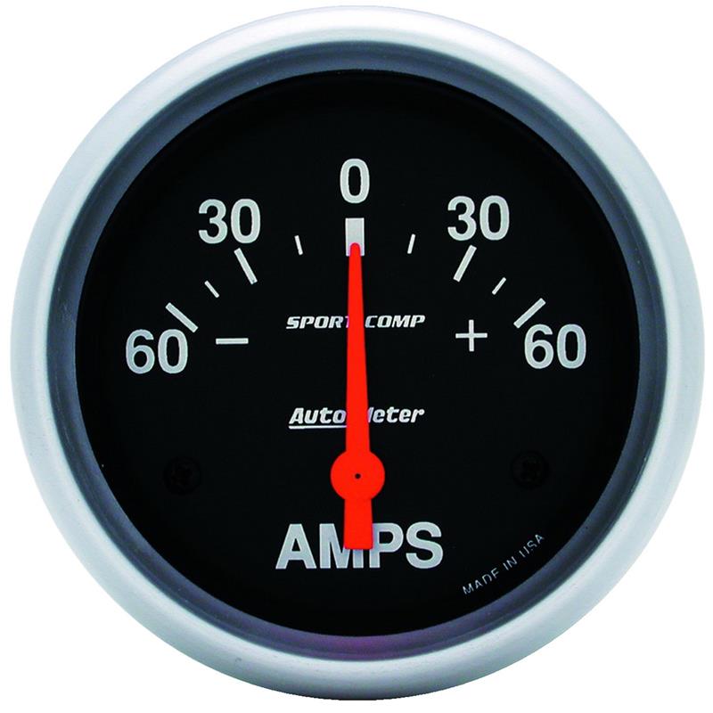 Autometer 2-5/8in Electric 60-0-60 Amps Ammeter - 3586