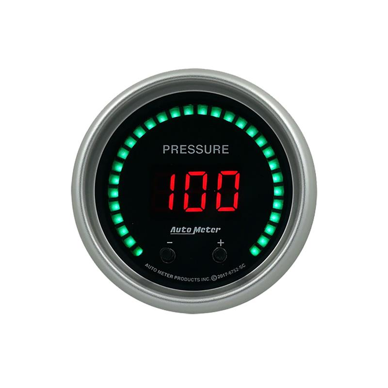Autometer 52.4mm Black Switchable 0-1600 PSI/0-110 BAR Fluid Pressure Sport-Comp Elite Digital Gauge - 6752-SC