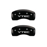 MGP 4 Caliper Covers Engraved Front & Rear Vtech Black finish silver ch - 39005SVTCBK