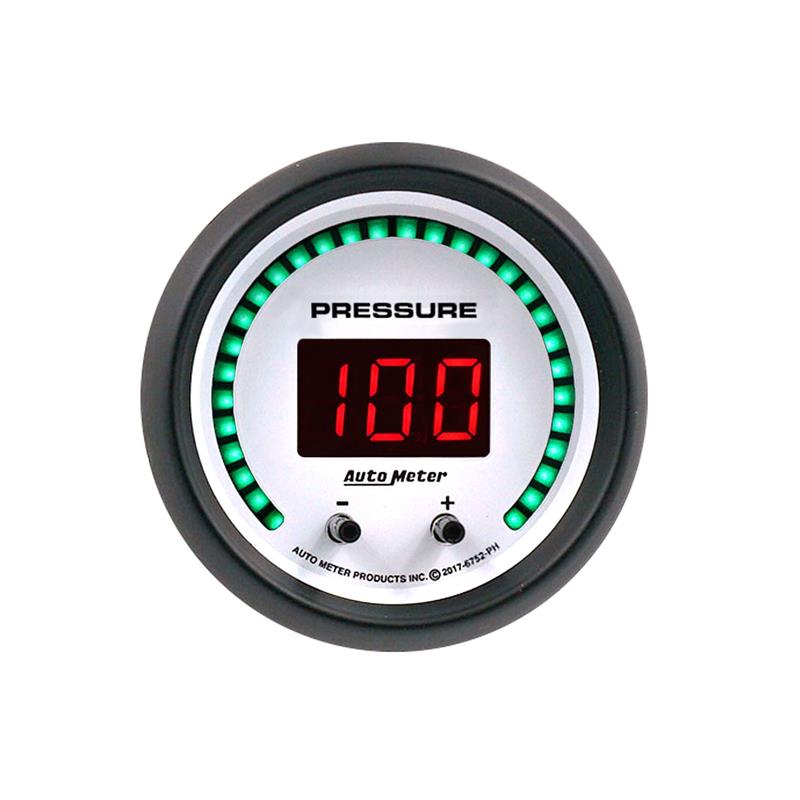 Autometer 52.4mm White Switchable 0-1600 PSI/0-110 BAR Fluid Pressure Phantom Elite Digital Gauge - 6752-PH