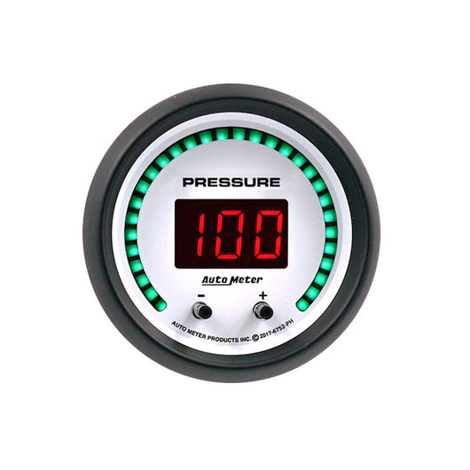 Autometer 52.4mm White Switchable 0-1600 PSI/0-110 BAR Fluid Pressure Phantom Elite Digital Gauge - 6752-PH
