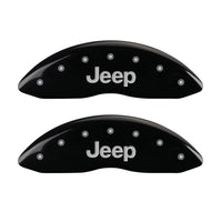 MGP Front set 2 Caliper Covers Engraved Front JEEP Black finish silver ch - 42011FJEPBK