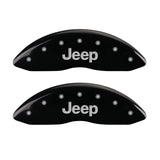 MGP 4 Caliper Covers Engraved Front & Rear JEEP Black finish silver ch - 42005SJEPBK