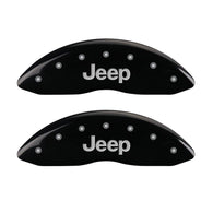 MGP 4 Caliper Covers Engraved Front & Rear JEEP Black finish silver ch - 42005SJEPBK