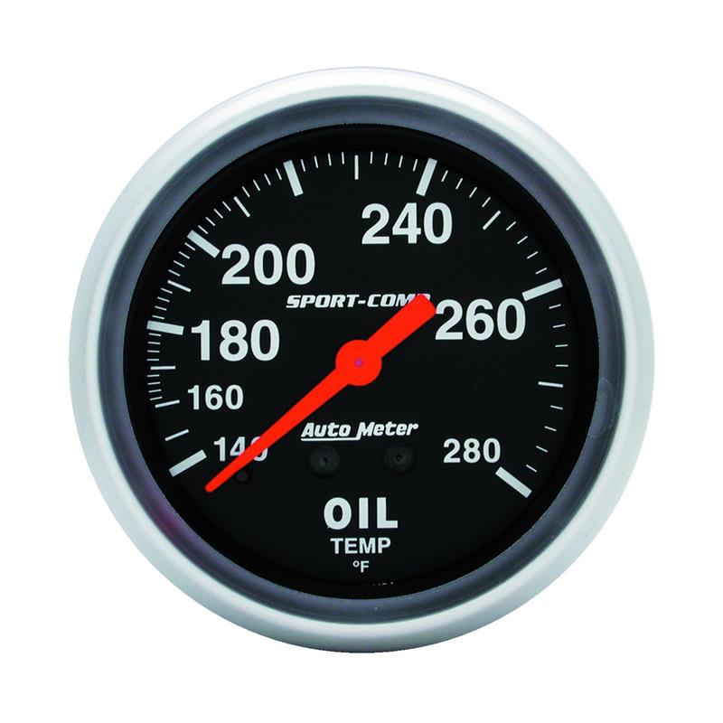 Autometer Sport-Comp 66.7mm 140-280 Degree F PSI Mechanical Oil Temperature Gauge - 3441