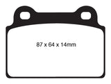 EBC 08-16 Mitsubishi Lancer Evo 10 2.0 Turbo (1 piece rotor) Yellowstuff Rear Brake Pads - DP41985R