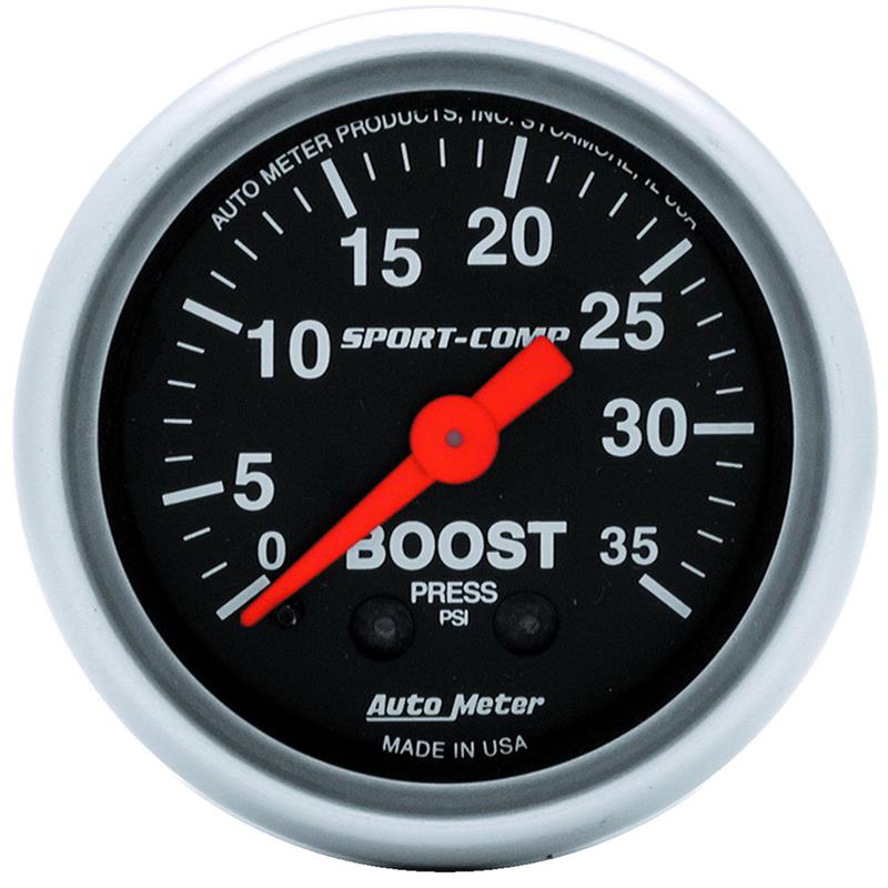 Autometer Sport-Comp 52mm 35 PSI Mechanical Boost Gauge - 3304