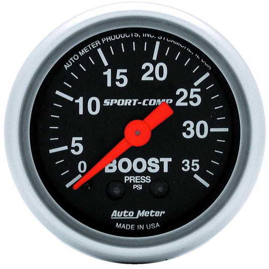 Autometer Sport-Comp 52mm 35 PSI Mechanical Boost Gauge - 3304
