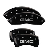 MGP 4 Caliper Covers Engraved Front & Rear GMC Black finish silver ch - 34008SGMCBK