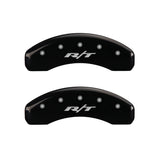 MGP 4 Caliper Covers Engraved Front & Rear RT Black finish silver ch - 12200SRT1BK