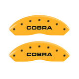 MGP 4 Caliper Covers Engraved Front & Rear Cobra Yellow Finish Black Char 2006 Ford Mustang - 10197SCOBYL